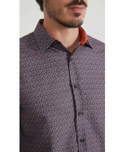1506201-10 Chemise coupe droite à motifs - Multi