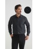 1506201-13 Chemise coupe droite à motifs - Noir