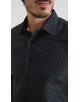 1506201-13 Chemise coupe droite à motifs - Noir