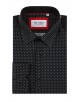 1506201-13 Chemise coupe droite à motifs - Noir