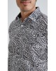 1506201-14 Chemise coupe droite à motifs - Noir