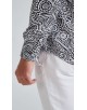 1506201-14 Chemise coupe droite à motifs - Noir