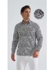 1506201-14 Chemise coupe droite à motifs - Noir