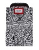 1506201-14 Chemise coupe droite à motifs - Noir