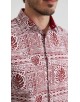 1506201-15 Chemise coupe droite à motifs - Bordeaux