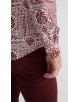 1506201-15 Chemise coupe droite à motifs - Bordeaux