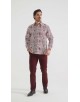 1506201-15 Chemise coupe droite à motifs - Bordeaux