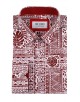 1506201-15 Chemise coupe droite à motifs - Bordeaux