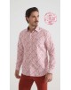 1506201-16 Chemise coupe droite à motifs - Rose
