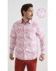 1506201-18 Chemise coupe droite à motifs - Rose