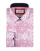 1506201-18 Chemise coupe droite à motifs - Rose