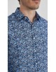 1506202-01 Chemise coupe droite à motifs - Bleu