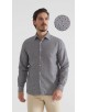1506202-10 Chemise coupe droite à motifs - Noir