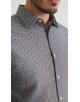1506202-10 Chemise coupe droite à motifs - Noir