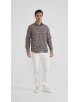 1506202-02 Chemise coupe droite à motifs - Marron
