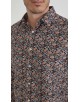 1506202-02 Chemise coupe droite à motifs - Marron