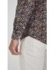 1506202-02 Chemise coupe droite à motifs - Marron