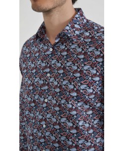 1506202-03 Chemise coupe droite à motifs - Noir