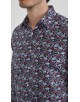 1506202-03 Chemise coupe droite à motifs - Noir