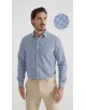 1506202-05 Chemise coupe droite à motifs - Bleu