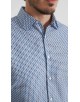 1506202-05 Chemise coupe droite à motifs - Bleu