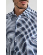 1506202-07 Chemise coupe droite à motifs - Blanc