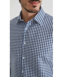 1506202-07 Chemise coupe droite à motifs - Blanc