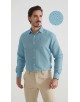 1506202-08 Chemise coupe droite à motifs - Turquoise