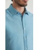 1506202-08 Chemise coupe droite à motifs - Turquoise