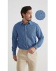 1506202-09 Chemise coupe droite à motifs - Bleu