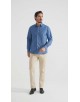 1506202-09 Chemise coupe droite à motifs - Bleu