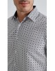1506203-01 Chemise coupe droite à motifs - Blanc