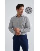 1506203-01 Chemise coupe droite à motifs - Blanc