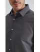 1506203-10 Chemise coupe droite à motifs - Noir
