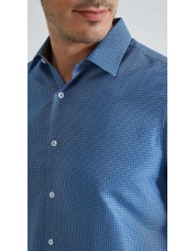 1506203-11 Chemise coupe droite à motifs - Bleu