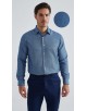 1506203-11 Chemise coupe droite à motifs - Bleu