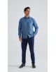 1506203-11 Chemise coupe droite à motifs - Bleu