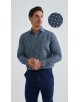 1506203-02 Chemise coupe droite à motifs - Marine