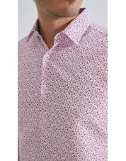 1506203-05 Chemise coupe droite à motifs - Rose