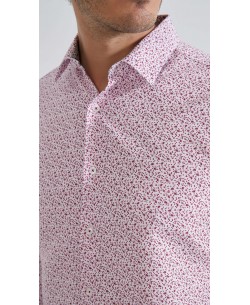 1506203-05 Chemise coupe droite à motifs - Rose
