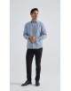 1506203-09 Chemise coupe droite à motifs - Bleu