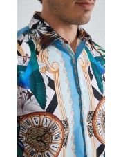 1506208-01 Chemise coupe droite à motifs
