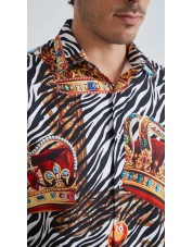 1506208-03 Chemise coupe droite à motifs