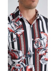 1506208-04 Chemise coupe droite à motifs