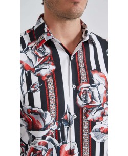1506208-04 Chemise coupe droite à motifs