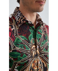 1506208-05 Chemise coupe droite à motifs