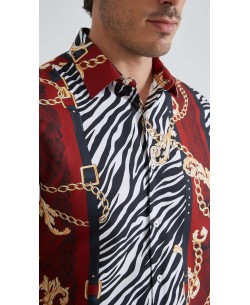 1506208-06 Chemise coupe droite à motifs