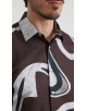 1506208-07 Chemise coupe droite à motifs - Marron