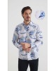 1506208-10 Chemise coupe droite à motifs - Blanc