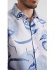 1506208-10 Chemise coupe droite à motifs - Blanc